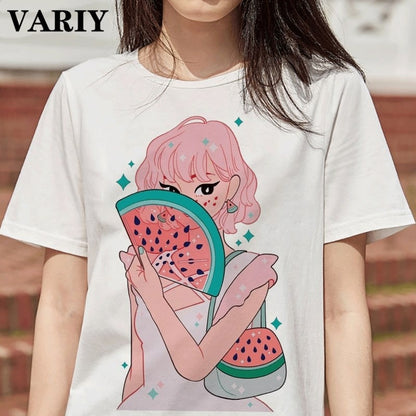 Kawaii Watermelon Girl T-Shirt