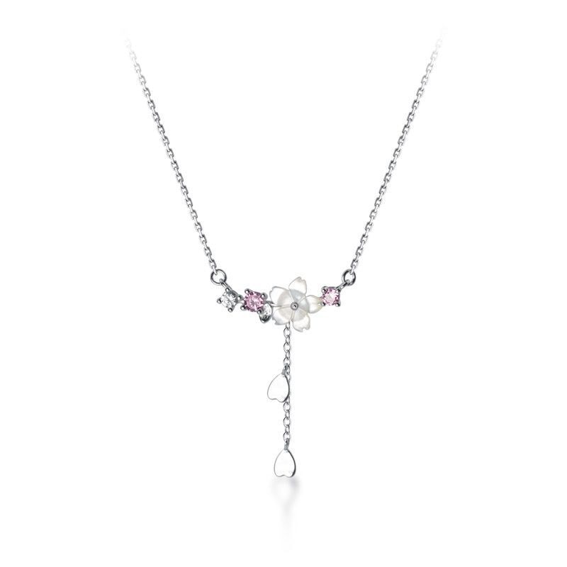 Sakura Drop Charm Pendant Necklace