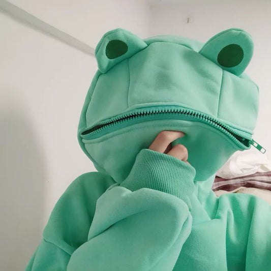 Kawaii Green Frog Hoodie