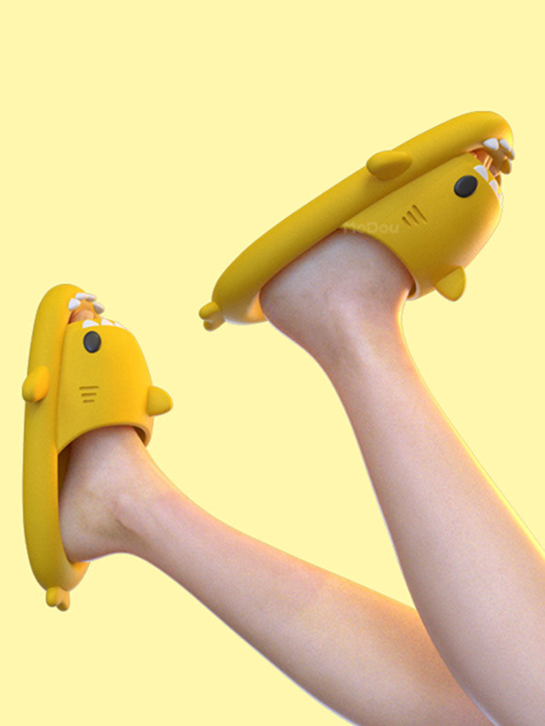 Kawaii Yellow Shark Slippers