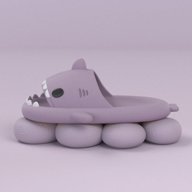 Kawaii Grey Shark Slippers