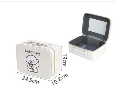 Kawaii Puppy White Makeup Storage Cases