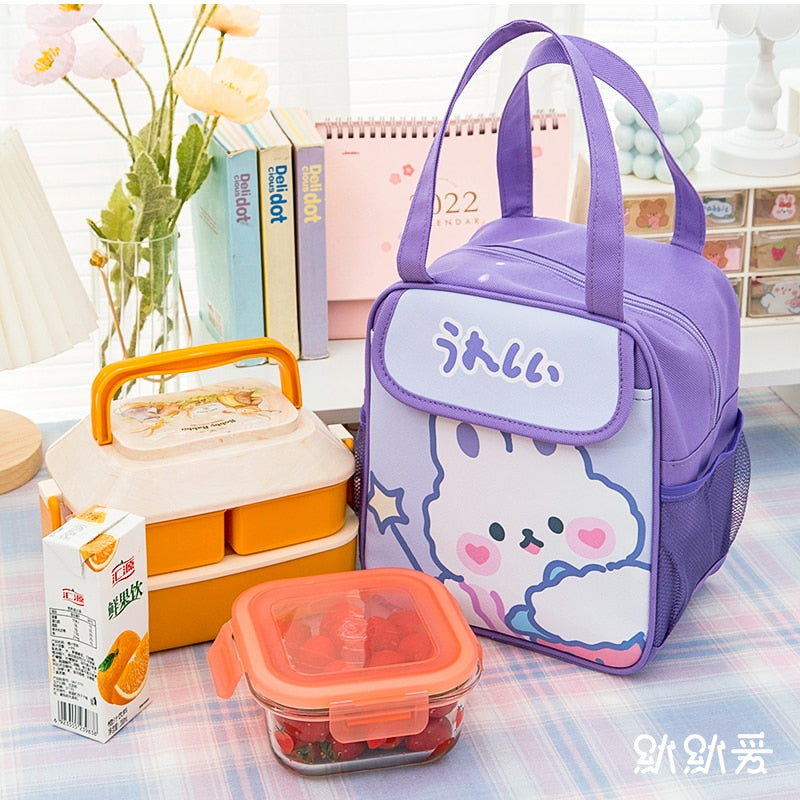 Kawaii Cute Purpoel Bunny Lunch Bag Tote