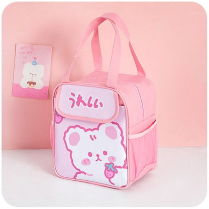 Kawaii Pink Bear Lunch Bag Tote