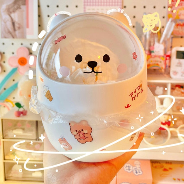 Kawaii Cute Bear Desktop Trash Can