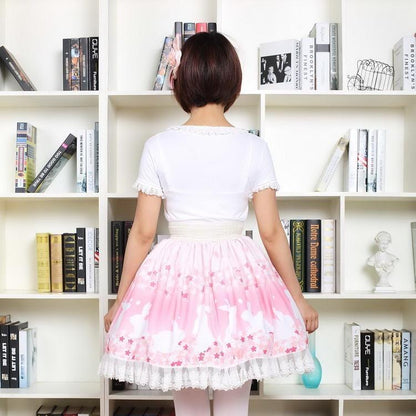 Back View of Our Bunny & Cherry Blossom Lolita Skirt