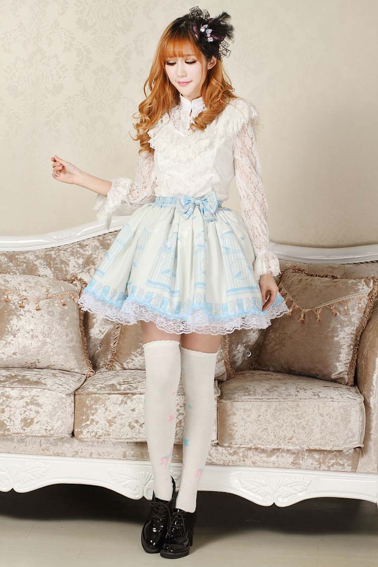 Girl Wearing a Cute Sweet Lolita Nightingale Skirt