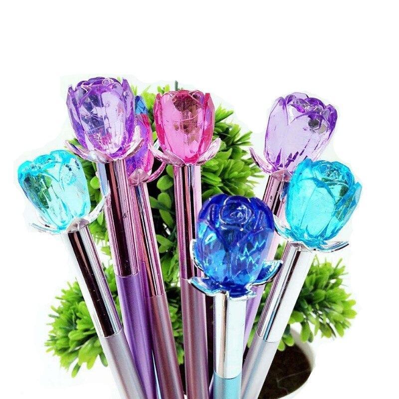 Kawaii Crystal Flower Gel Pens in Several Colors