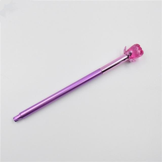 Pink Crystal Flower Gel Pen