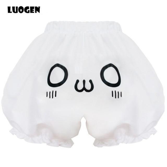 Kawaii Emoticon Pumpkin Bubble Shorts