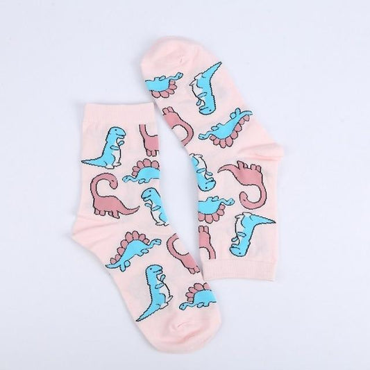 Kawaii Pink Dinosaur Socks