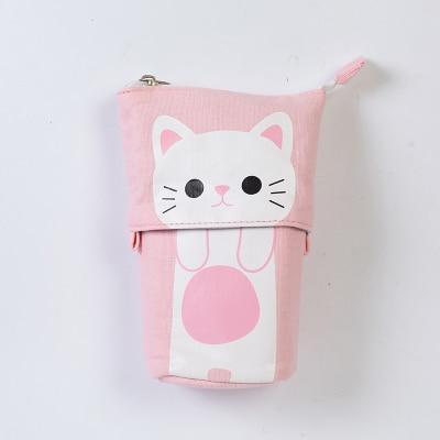 Kawaii Pink Cat Pencil Case With Zipper