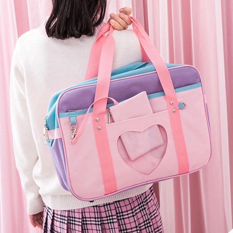 Multicolor Kawaii Travel Heart Bag
