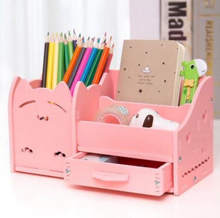 Pink Neko Cat Desktop Organizer